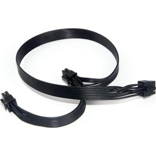 PCIe 8 Pin Male to Dual PCIe 2X 8 Pin (6+2) Male Power Adapter Cable for Seasonic Power Supply 25-Inch+9-Inch(63cm+23cm)