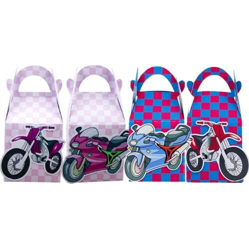 Motorcycle Favor Box Candy Box Gift Box Cupcake Box Boy Kids Birthday Party Supplies Decoration Event Party Supplies