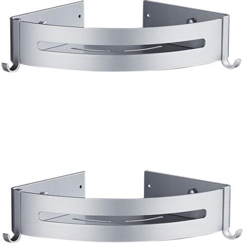 Bathroom Accessories 20-50cm Modern Matt Black Bathroom Corner Shelves Kitchen Wall Shelf Shower Bath Shampoo Storage Rack