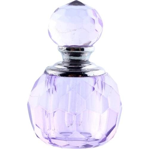 Purple Mini Refillable Bottles Empty Bottles Crystal Purple Lavender Cut Perfume Bottle Glass Bottle Refillable Gift