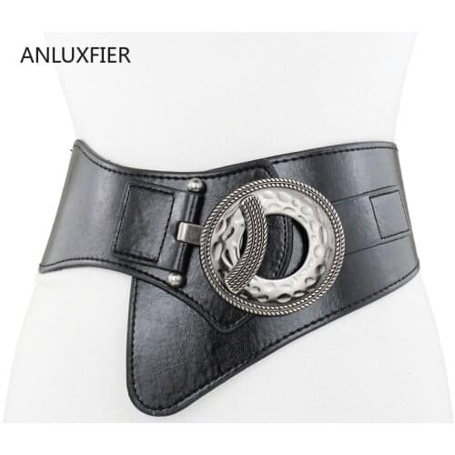 J101 Lady Dress Belt Girls High Elastic Wide Belt Womens Retro Decorative Down Jacket Belts Leather Waist Cover Waistband