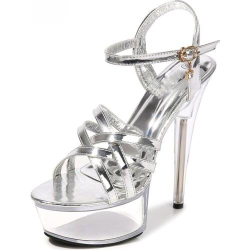 Platform Sandals High Heels Stiletto Large High Heels 34-43 Ladies Summer Sandals Model show T-stage