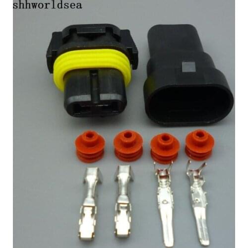 Shhworldsea 5/30/100set HB4 9006 2P HID copper Terminal Connector auto car terminals and connectors 9006 male and female socket