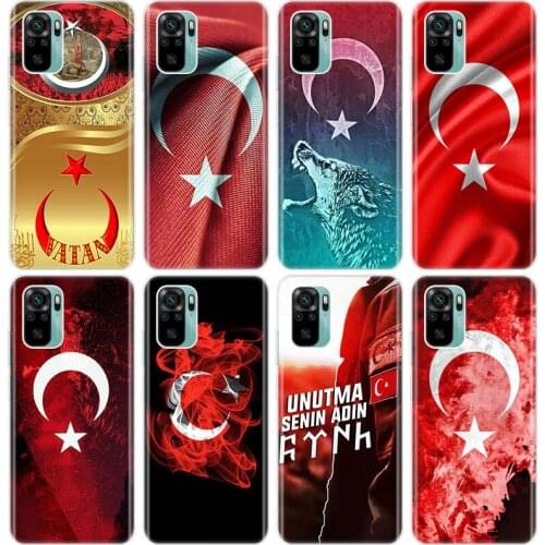 Turkey Turkish Flag Silicone Phone Case for Xiaomi Redmi Note 10 9 Pro Max 10S 9S 8T 8 8A 9 9A 9C NFC 9T 7 Soft Cover
