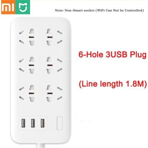 Original Xiaomi Smart Home Plug CXB6 - 1QM Charging Power Strip 2A Fast Charging 6 Outlet with 3 USB Output Extension Socket
