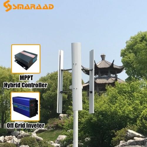 CE Approved Noiseless New Arrive 400W Vertical Wind Turbine Permanent Magnet Generator 3 Phase 12V 24V With Off Grid System