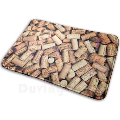 Wine Corks Mat Rug Carpet Anti-Slip Floor Mats Bedroom Wine Corks Collection Kitchen Cellar Stack Pile Many Background French