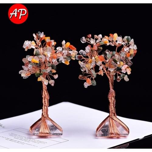 1PC Natural Crystal Tree Of Life Clear Quartz pyramid Base Home Decoration Lucky Tree Healing Mineral Ornaments Reiki Jewelry