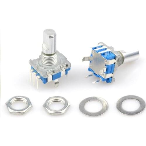 2PCS Half axis rotary encoder, handle length 15mm code switch/ EC11 / digital potentiometer with switch 5Pin