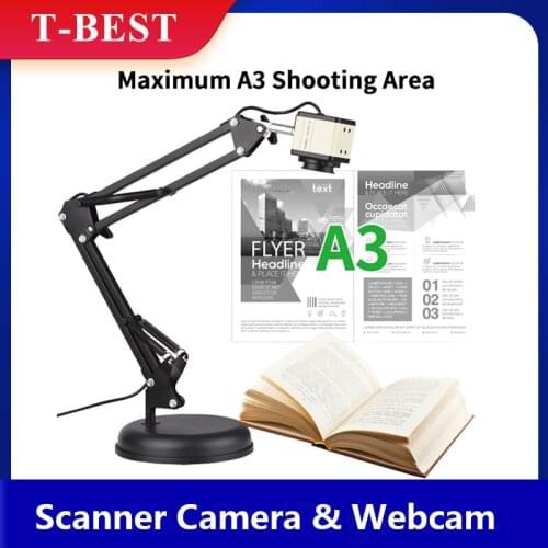2 in 1 Document Scanner Camera & Webcam with Auto-Focus 8MP A3 Scan Size Webcam for Teacher works with Mac Windows Chrome