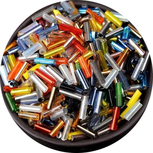 20g/per bag 4.5mm 6mm Long Bugles Loose Glass Seed beads Spacer Tube Beads For jewelry making DIY Garment Sew Accessories