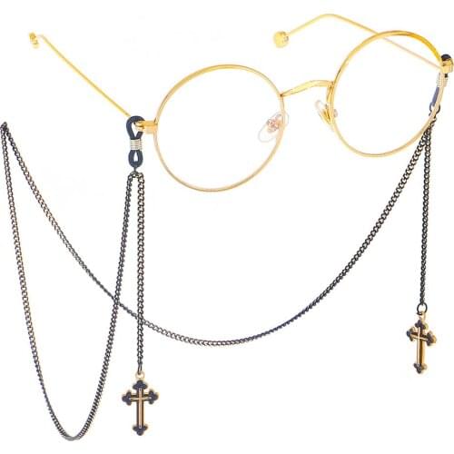 2019 Fashion chic cross pendant glasses chain simple sunglasses myopia glasses chain hanging neck glasses accessories