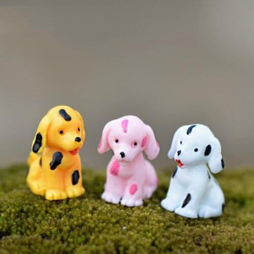 ZOCDOU 3 Piece Sit Dog Doggie Poodle Shepherd Watchdog Indonesia Model Small Statue Figurine Crafts Friend Ornament Miniatures