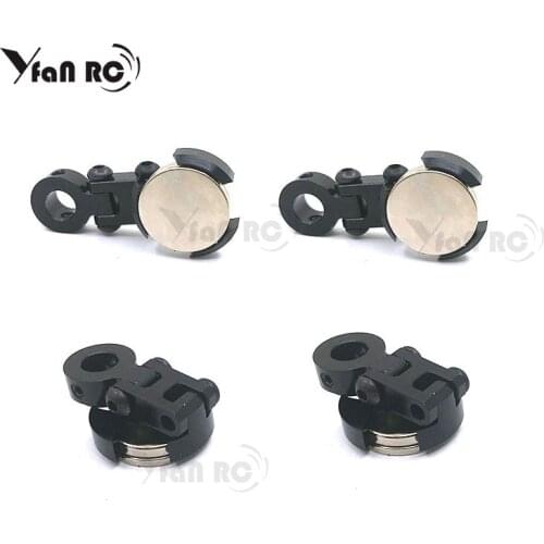 4pcs/lot Aluminum Alloy Magnetic Stealth Invisible Body Post Mounts Black for 1/10 RC Rock Crawler Drift Models Car TRX4 scx10