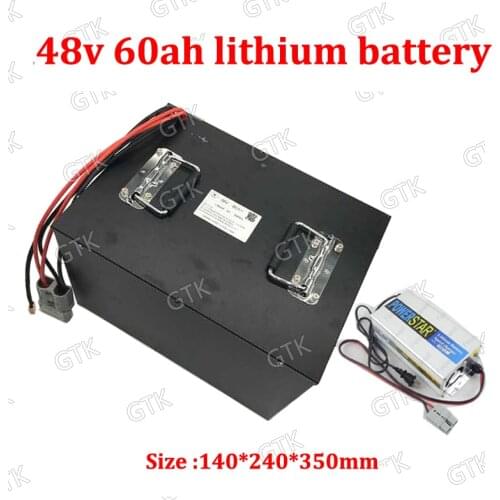 48V 60AH lithium ion battery 48v Electric Scooter li ion Battery BMS For Kit Electric Bike 4000W Electric Bicycle +5A Charger