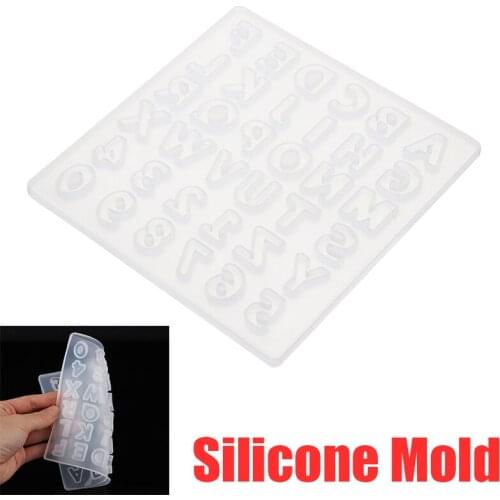 1Pc Clear Resin Mold Alphabet Number Silicone Pendant Mold Necklace Jewelry Resin Mould DIY Craft Making 135*133*9mm