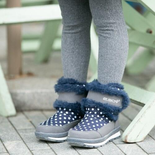 Winter children plus velvet girls snow boots waterproof non-slip warm cotton shoes comfortable childrens shoes short boots