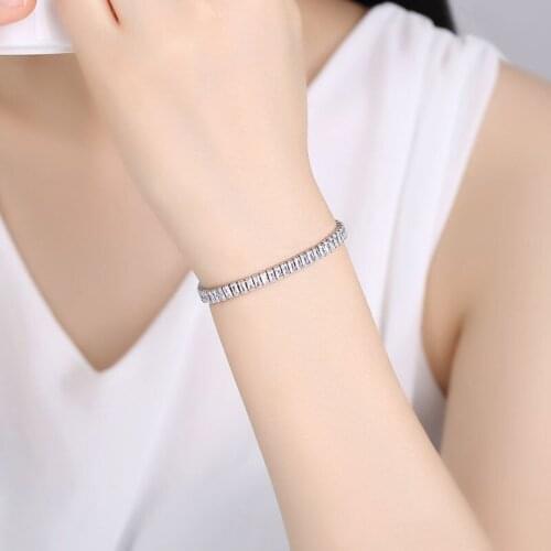 SLBRIDAL Sparkling Charm Fashion Cubic Zirconia Bracelet Girls CZ Daily Bracelet Gift Wedding Bridal Bridesmaids Women Jewelry