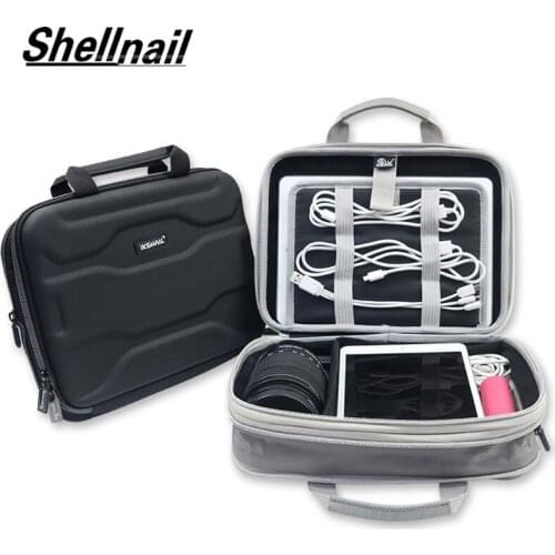 Shellnail Capacity Expansion Electronics Travel Camera Lens Storage Bag EVA For IPad Mini/ Pro Cables Charging Cord Accessories