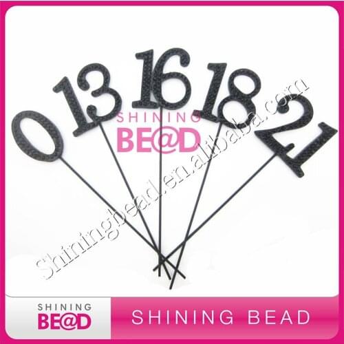 Black diamante rhinestone number cake topper,free shippping,birthday number black rhinestone cake topper