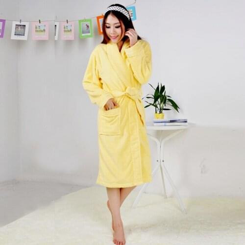Long Thick Warm Cotton Bath Robe Plus Size XL Women Robes Towel Fleece Bathrobe Winter Dressing Gown Female Kimono Sleepwear