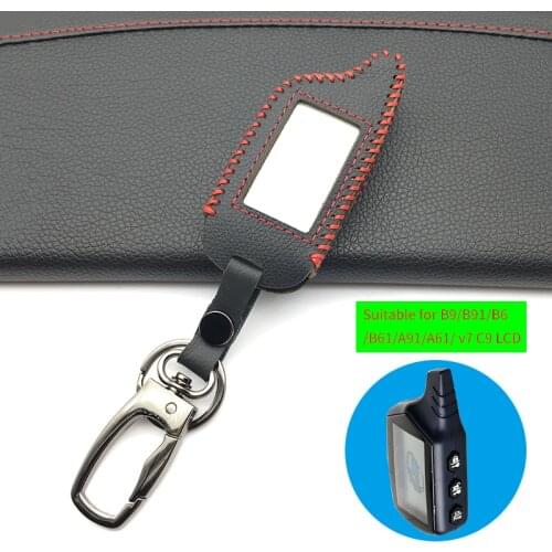 For Starline B9 B9 / B91 / B6 / B61 / A91 / A61 / V7 C9 LCD Shape Of 2018 Super Quality Remote Car Alarm Leather Key Case Cover