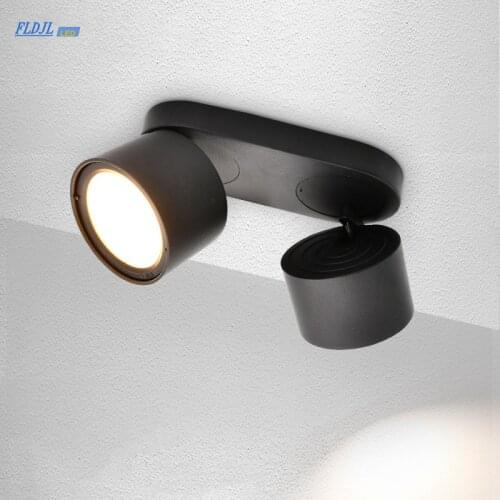 Double head dimmable spotlight 14W 24W AC110V-240V led downlight adjustable angle aisle corridor ceiling spotlight