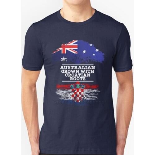 Australian Grown With Croatian Roots - Gift For Croatian Short-Sleeve T-Shirt Summer Men Streetswear T Shirt Australia