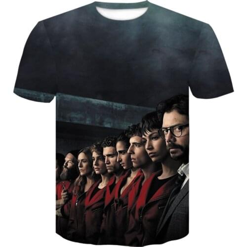 La Casa De Papel T Shirt 3D Print Women Men Short Sleeve Sweatshirts Money Heist The Paper House Casual Streetwear men clothing