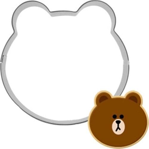 Hot Animal Stainless Steel 3D Bear Cookie Cutter Biscuit Embossing Mould Cake Mold Kitchen Accessory Baking Pastry Stamp Tools