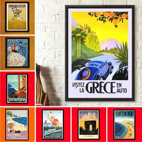 HD Prints Picture No Frame Modular Beach Boat Canvas Painting Modern Building Car Scenery Poster Home Living Room Wall Art Decor