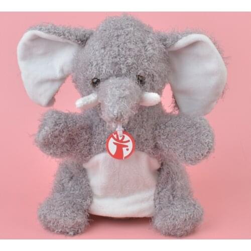 Grey Color Elephant hand puppet Learning plush toy, Stuffed Baby / Kids Develop Doll Toy Gift
