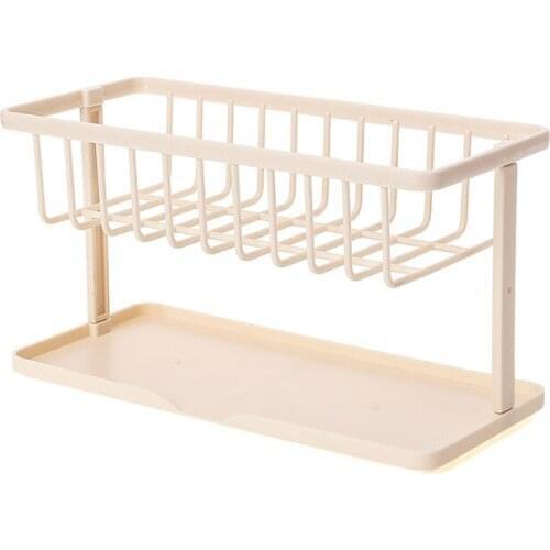 Kitchen Double Layer Sponge Holder Storage Shelf Draining Rack Organizer Kitchen Double Layer Sponge