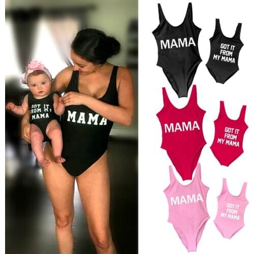 Mother and Daughter Swimwear 2021 Summer Women/Kids Bikini Tankini Family Matching Outfits Swimsuit Children Beachwear 1-8Y