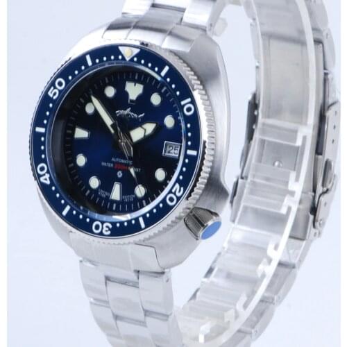 HEIMDALLR Mens Mechanical Watch Blue Sapphire Ceramic NH35A Automatic Watches 200M Waterproof Mechanical Watch