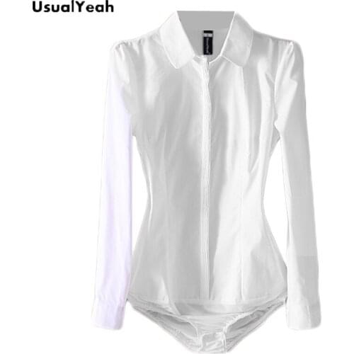 New 2018 Women Body Shirt Blouse Striping Turn-down Collar Formal Long Sleeve Office Work Wear Slim Fit Blue, White SY0289 S-XXL