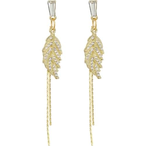 New Earrings Fashion Jewelry Leaf Tassel Luxury Statement Long Earrings Womens Wholesale Aretes De Mujer Earrings For Women