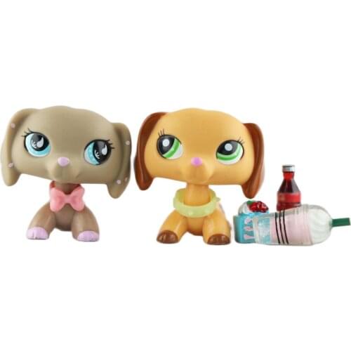 Pets Shop Dachshund 3pcs Dogs #1491 #556 #1751 Rare Action Figures with Accessories