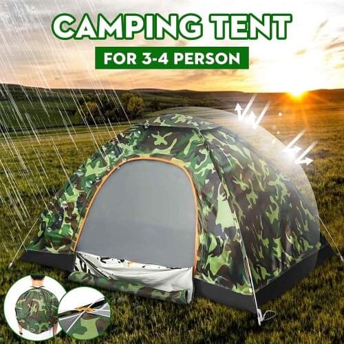 PU Waterproof Windproof Outdoor 200*140*110cm Oxford cloth coating Sunshade Canopy Single Layer Camouflage Camping Hiking Tent