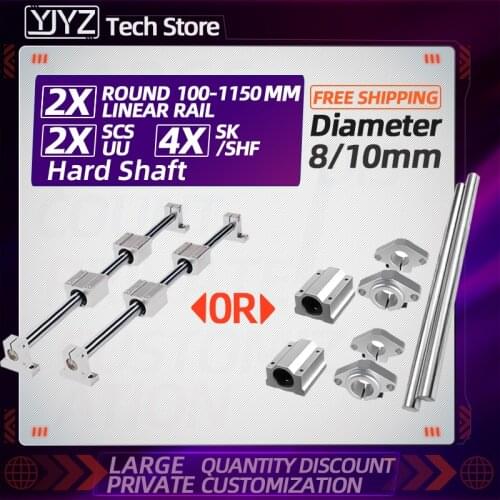 Factory direct sales of high precision optical axis hard shaft φ 8/10*2 (100-1500MM)+SCS8/10UU*2+ SHF/SK8/10*4