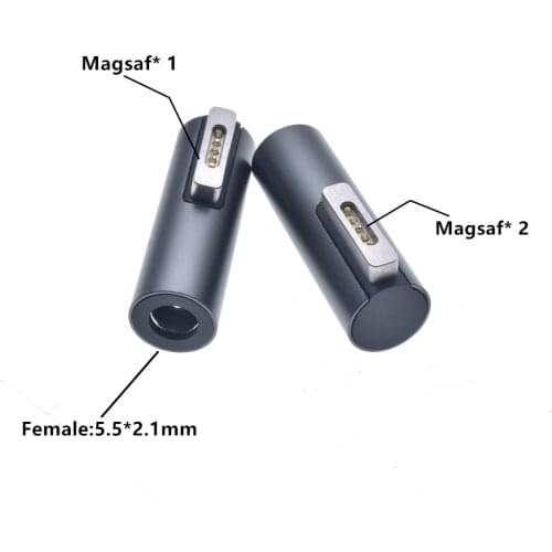 DC Power Adapter Connector 5.5*2.1mm female to Magsaf* 1& Magsaf* 2 male Jack Converter for Apple MAC Notebook