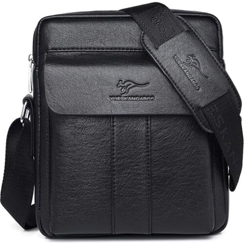 YUESKANGAROO Luxury Brand Vintage Messenger Bag Men Leather Business Shoulder Bags For Man Crossbody Bag Male Handbag 2020 Trend