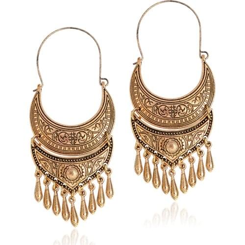 Classic Moon Ancient Dangle Charm Statement Color Gypsy Jewelry dangle earrings pendientes etnicos for women