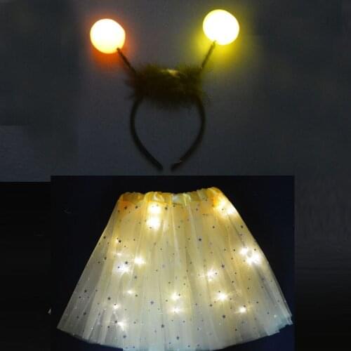 LED Light Glow up Women Girl Yellow Bee Costume Birthday Glow Party Skirt Halloween Wedding Christmas Xmas Halloween