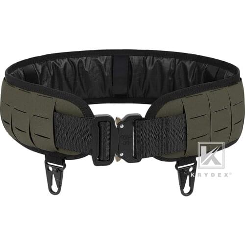 KRYDEX Tactical Low Profile Modular Padded Belt 2 in 1 1.75"*3" Inner &Outer Laser MOLLE Orion Shooting Patrol Belt Ranger Green