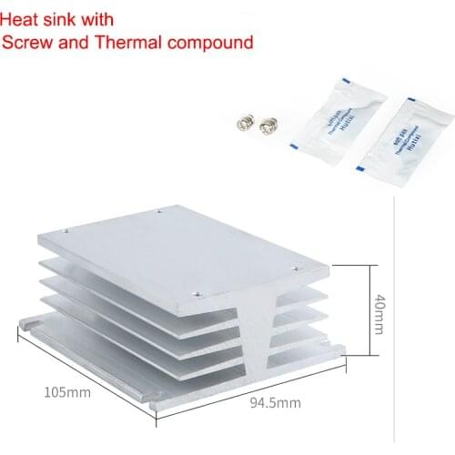 CG Radiator For Three Phase Solid State Relay 10A 25A 40A 60A 80A 100A 120A 200A Aluminum Heat Sink With 12VDC 24VDC 220VAC Fan