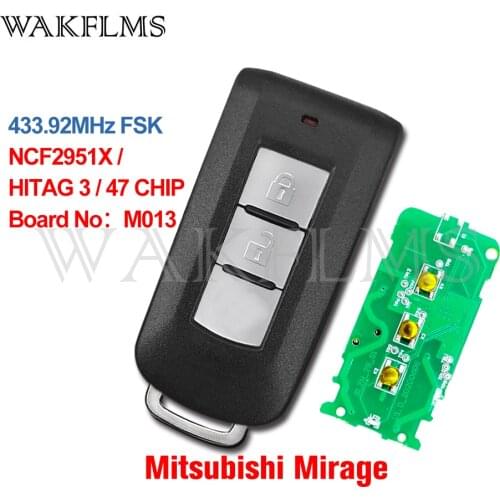 Smart Car key with emergency key For Eclipse Crosse 2018 2019 2020 433.92MHz FSK NCF2951X / HITAG 3 / 47 CHIP Board no M013