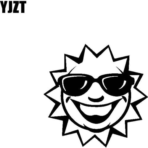 YJZT 14.8CM*14.7CM Interesting Sun Funny Happily Beautiful Artistic Delicate Nice Vinyl Decal Car Sticker Black/Silver C19-1568