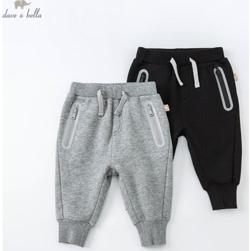 DBX18359 dave bella winter baby boys fashion solid pockets pants children full length kids boy pants infant toddler trousers