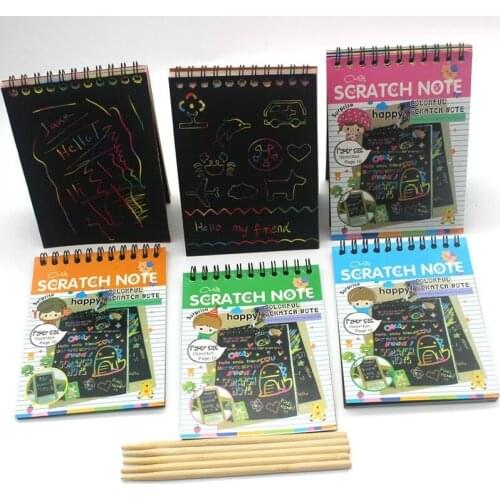10 Pack Childrens Student Supplies Graffiti Scratch Drawing Book Making Colorful Scratch Drawing Paper Birthday Christmas Gift